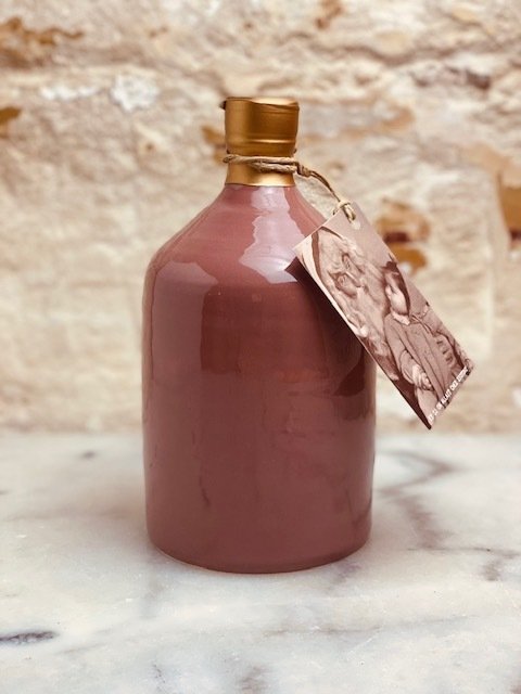Huile d'olive Extra Vergine BIO en céramique - ZIOTONY - D.O.P Colline de Brindisi SlowFood Old Pink