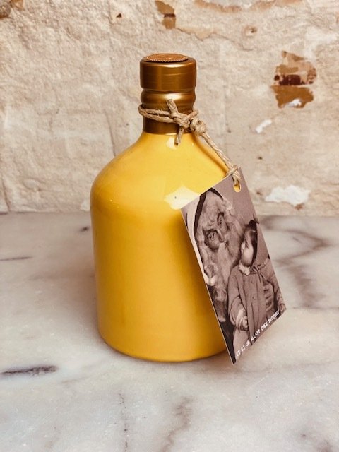Huile d'olive Extra Vergine BIO en céramique - ZIOTONY - D.O.P Colline de Brindisi SlowFood Jaune